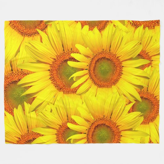 Sonnenblumen Fleecedecke (Vorderseite (Horizontal))