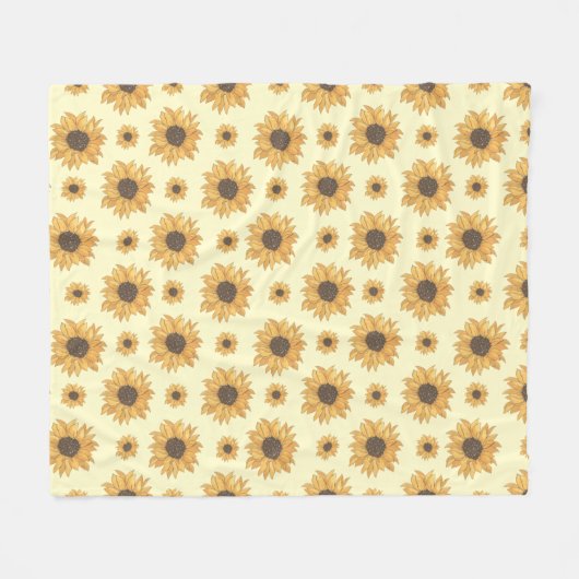 Sonnenblumen Fleecedecke (Vorderseite (Horizontal))