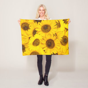 Sonnenblumen Fleecedecke