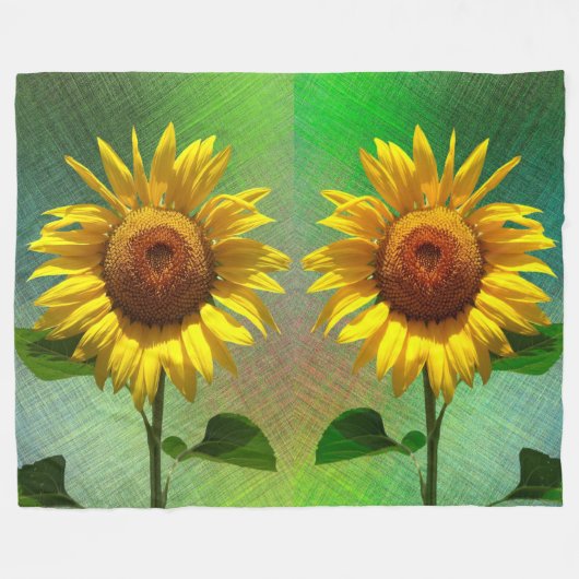 Sonnenblumen Fleecedecke (Vorderseite (Horizontal))