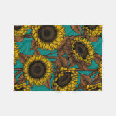Sonnenblumen Fleecedecke (Vorderseite (Horizontal))