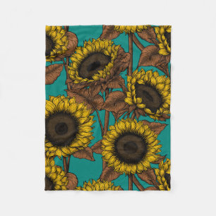 Sonnenblumen Fleecedecke