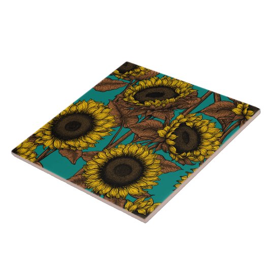 Sonnenblumen Fliese (Seite)