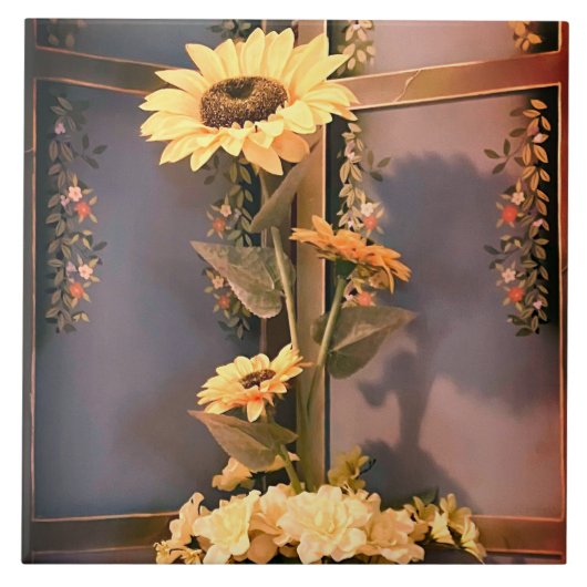 Sonnenblumen Fliese (Vorderseite)