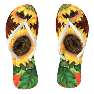 Sonnenblumen Flip Flops Badesandalen
