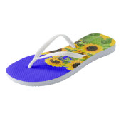 Sonnenblumen Flip Flops Badesandalen (Schrägansicht)