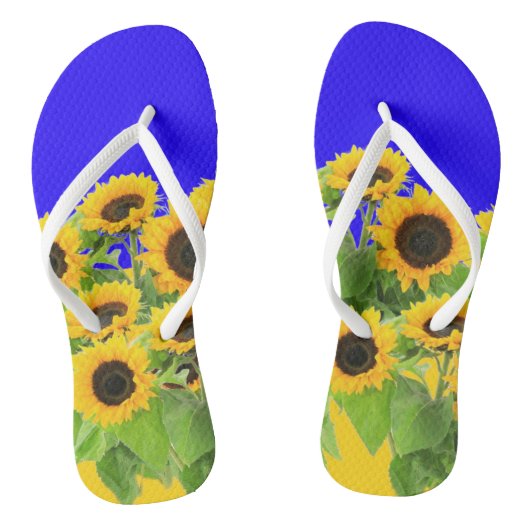 Sonnenblumen Flip Flops Badesandalen (Fußbett)