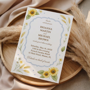 Sonnenblumen Florale Rustikale Elegante Hochzeit Einladung