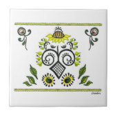Sonnenblumen Folk Pattern von Alexandra Cook Fliese (Vorderseite)