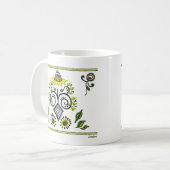 Sonnenblumen Folk Pattern von Alexandra Cook Kaffeetasse (Vorderseite Links)
