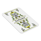 Sonnenblumen Folk Pattern von Alexandra Cook Magnet (Rechte Seite)