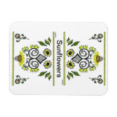 Sonnenblumen Folk Pattern von Alexandra Cook Magnet (Horizontal)