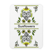 Sonnenblumen Folk Pattern von Alexandra Cook Magnet (Vertikal)