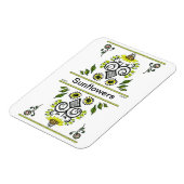 Sonnenblumen Folk Pattern von Alexandra Cook Magnet (Linke Seite)