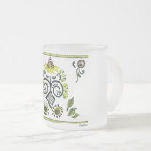 Sonnenblumen Folk Pattern von Alexandra Cook Mattglastasse (VorderseiteRechts)