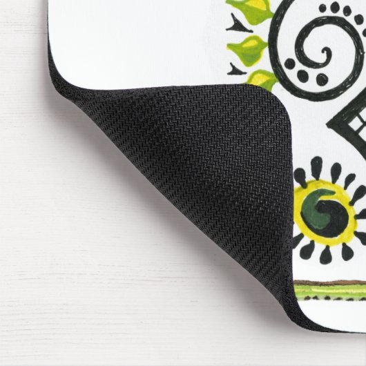 Sonnenblumen Folk Pattern von Alexandra Cook Mousepad (Ecke)