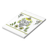 Sonnenblumen Folk Pattern von Alexandra Cook Notizblock (Rotiert)