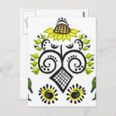 Sonnenblumen Folk Pattern von Alexandra Cook Postkarte (Vorne/Hinten)