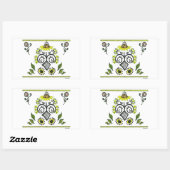 Sonnenblumen Folk Pattern von Alexandra Cook Rechteckiger Aufkleber (Blatt)