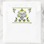 Sonnenblumen Folk Pattern von Alexandra Cook Rechteckiger Aufkleber (Tasche)