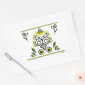 Sonnenblumen Folk Pattern von Alexandra Cook Rechteckiger Aufkleber (Umschlag)