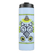 Sonnenblumen Folk Pattern von Alexandra Cook Thermosbecher (Vorderseite)