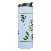 Sonnenblumen Folk Pattern von Alexandra Cook Thermosbecher (Nach links gedreht)