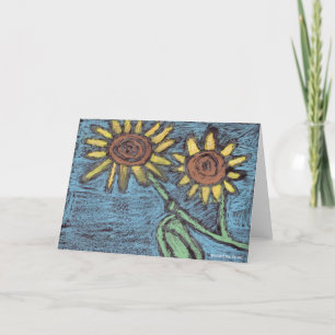 Sonnenblumen Forever - Kinder Kunst für CHOC Dankeskarte
