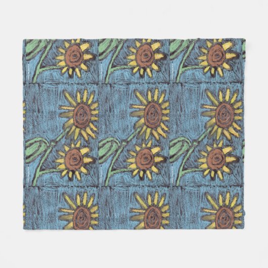 Sonnenblumen Forever - Kinder Kunst für CHOC Fleecedecke (Vorderseite (Horizontal))