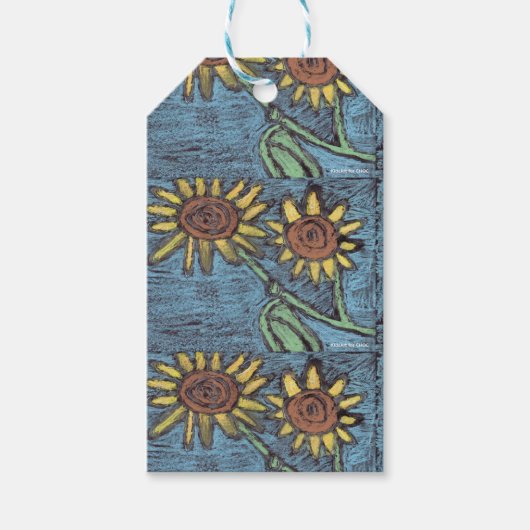 Sonnenblumen Forever - Kinder Kunst für CHOC Geschenkanhänger (Vorderseite)