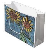 Sonnenblumen Forever - Kinder Kunst für CHOC Große Geschenktüte (Vorderseite Schrägansicht)