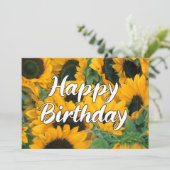 Sonnenblumen Foto Beautiful Custom Happy Geburtsta Karte (Stehend Vorderseite)