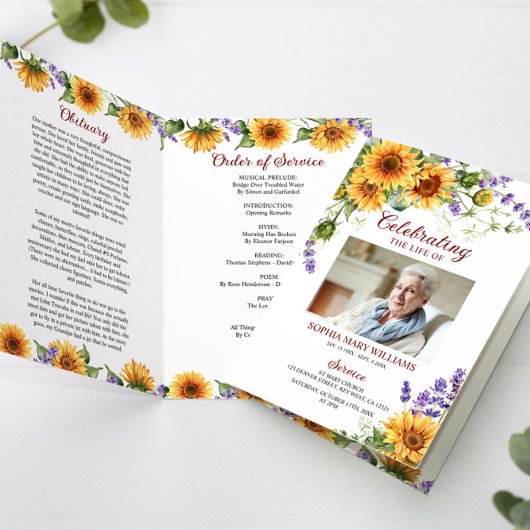 Sonnenblumen Foto Beerdigung des Dienstprogramms Karte