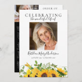 Sonnenblumen Foto Beerdigung Programm (Vorne/Hinten)