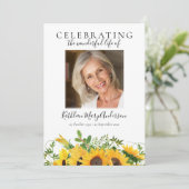 Sonnenblumen Foto Beerdigung Programm (Stehend Vorderseite)