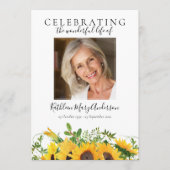 Sonnenblumen Foto Beerdigung Programm (Vorderseite)