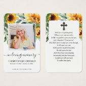 Sonnenblumen Foto Beileid Beerdigung Gebetskarte (Vorne & Hinten)