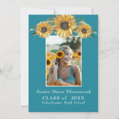 Sonnenblumen Foto Blau Moderner rustikaler Abschlu Ankündigung (Vorderseite)