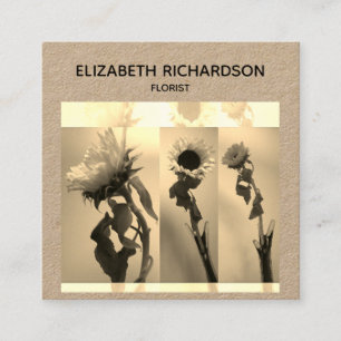 Sonnenblumen Foto Collage Kunsthandwerk Quadratische Visitenkarte