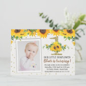Sonnenblumen Foto Einladung zum Geburtstag (Stehend Vorderseite)