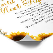 Sonnenblumen Foto Elegantes Trauergedicht Poster (Ecke)