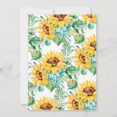 Sonnenblumen Foto Geburtserklärung Ankündigung (Rückseite)