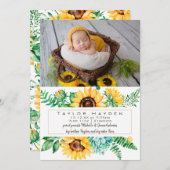 Sonnenblumen Foto Geburtserklärung Ankündigung (Vorne/Hinten)
