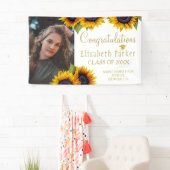 Sonnenblumen FOTO Gold Abschluss Glückwünsche Banner (Insitu)