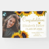 Sonnenblumen FOTO Gold Abschluss Glückwünsche Banner (Horizontal)