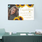 Sonnenblumen FOTO Gold Abschluss Glückwünsche Banner (Messeveranstaltung)