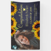 Sonnenblumen FOTO Gold Abschluss Glückwünsche Banner (Vertikal)