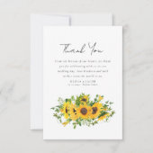 Sonnenblumen-Foto-Hochzeit Dankeskarte (Vorderseite)