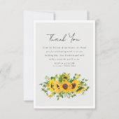 Sonnenblumen-Foto-Hochzeit Dankeskarte (Vorderseite)