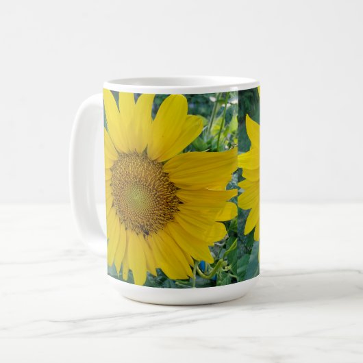 Sonnenblumen-Foto Kaffeetasse (Vorderseite Links)
